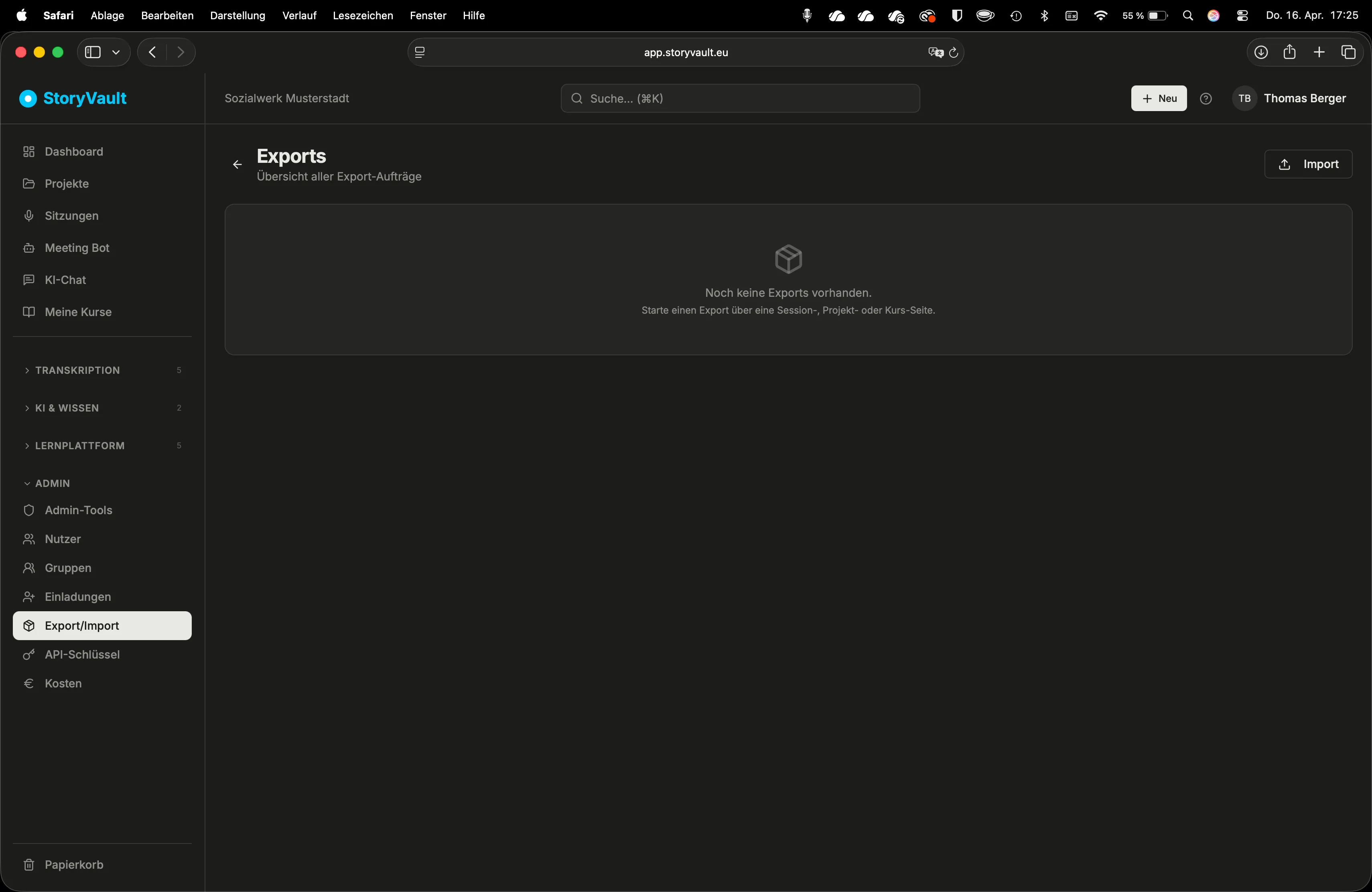 Export/Import: Datenexport als ZIP-Archiv